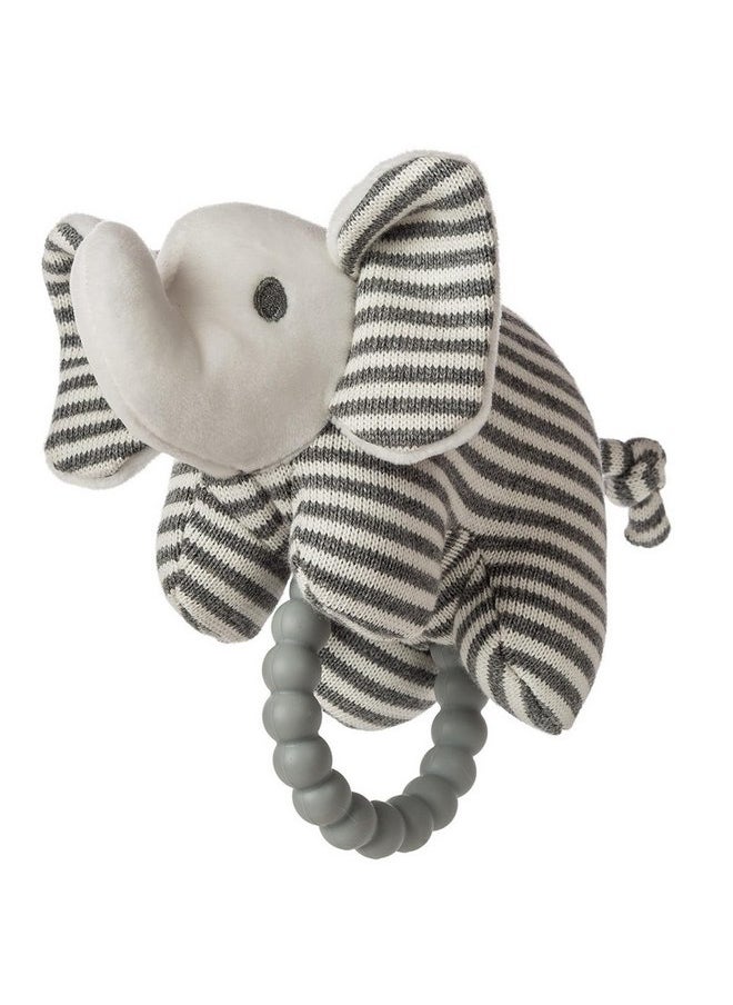 Mary Meyer Soft Baby Rattle with Soothing Teether Ring, 6-Inches, Afrique Elephant