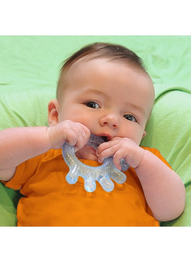 green sprouts Cooling Teether| Soothes gums & promotes healthy oral development |Safer plastic filled with sterilized water,Chill for extra relief,Textured surface to massage gums,2 Count (Pack of 1) Blue