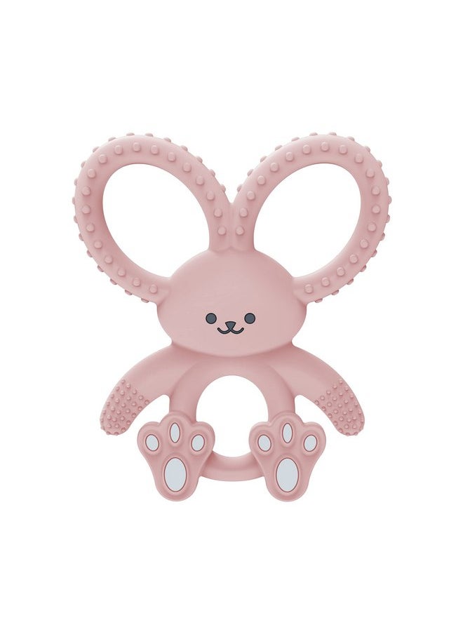 Dr. Brown's Flexees Pink Bunny, Soft 100% Silicone Baby Teether, BPA Free, 3m+