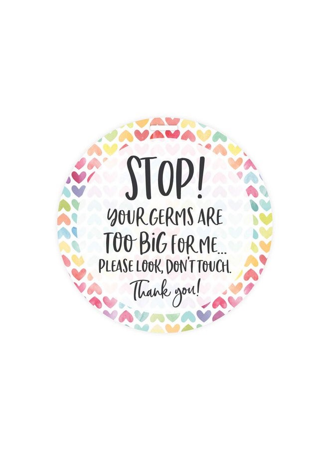 Watercolor Rainbow Hearts Stop No Touching Baby Car Seat Sign/Rainbow Baby Stroller Tag