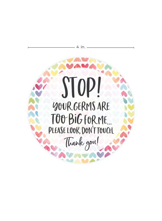 Watercolor Rainbow Hearts Stop No Touching Baby Car Seat Sign/Rainbow Baby Stroller Tag