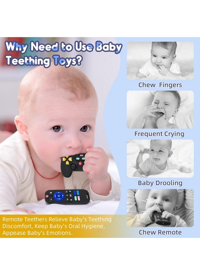 AiTuiTui Teething Relief Teethers Toys for Babies 3 6 9 12 Months Gifts, Silicone Sensory Teether Remote Control & Game Controller Baby Bath Toys for Newborn Infant Toddler Boy Girl Autism Birthday