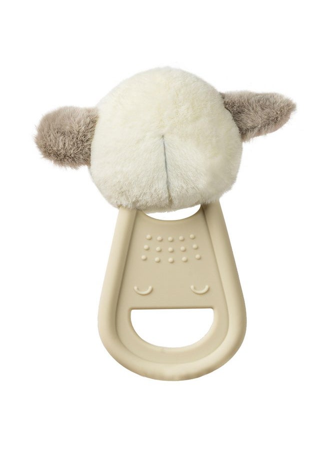 Mary Meyer Teething Toys Simply Silicone Teether with Soft Toy, 6-Inches, Lamb
