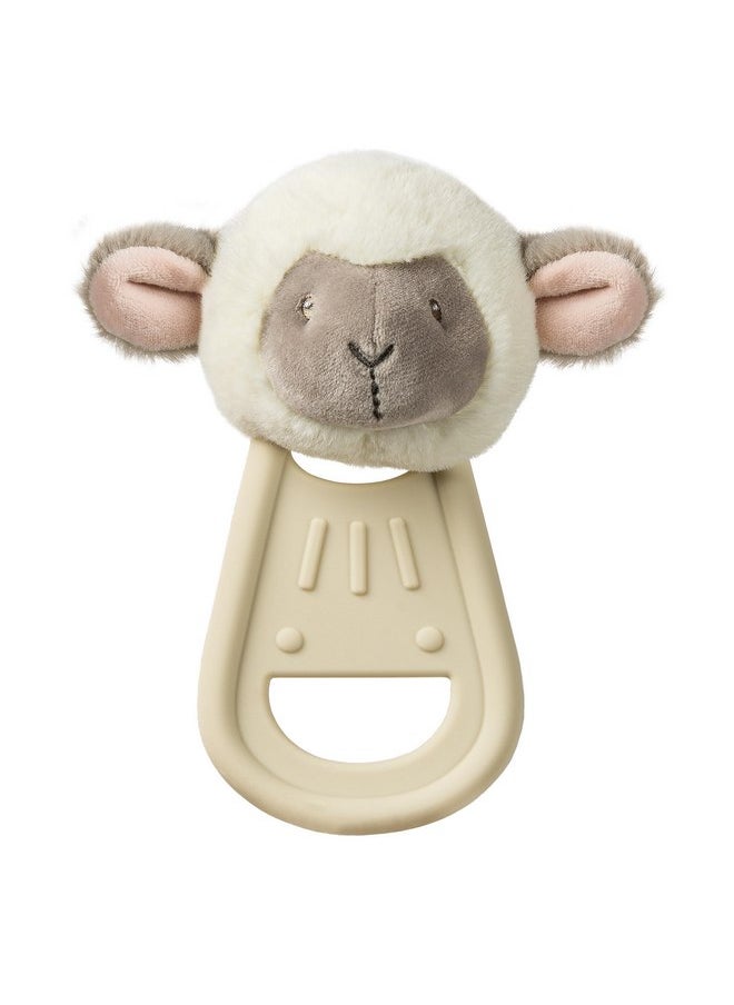 Mary Meyer Teething Toys Simply Silicone Teether with Soft Toy, 6-Inches, Lamb
