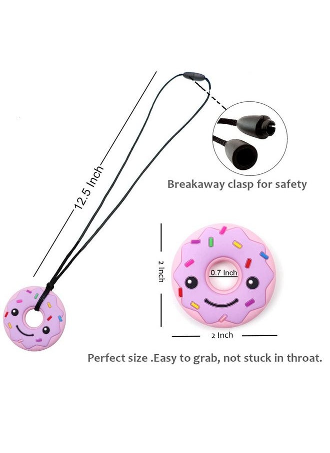 Sensory Chew Necklaces for Kids Adults, Chew Toys for Kids with Autism Anxiety ADHD SPD or Special Needs, Silicone Donut Chewy Chewing Necklace Sensory Help to Relieve Stress