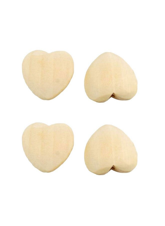 20pcs Natural 20mm Unfinished Wood Hearts Beads with Holes Eco-Friendly Wooden Handing Materials DIY Beading Craft Accessories (Heart Beads 20pcs)