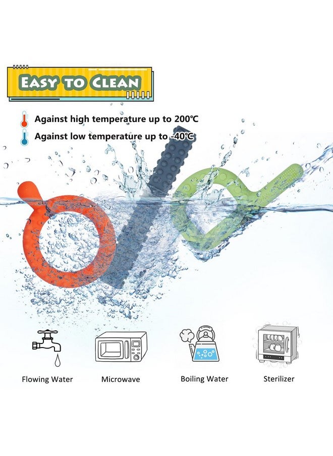 Sensory Toys for Kids with Autism, 5 Pack Autism Toys Silicone Baby Teething Toys for ADHD, Anxiety, SPD Chewing Biting Fidgeting, Teething Relief Tubes for Babies - BPA Free