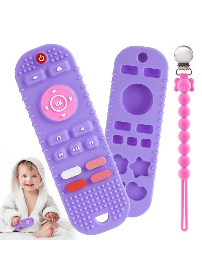 NPET Remote Control Baby Teether Baby Toys 0-6 Months, Soft Silicone Teething Toys Sore Gums Relief with Anti-Drop Pacifier Clip TV Remote Teether Baby Gifts 6-12 Months Baby Chew Toys Ice Cube Mold