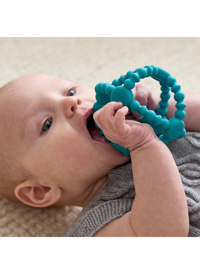 Itzy Ritzy Silicone Teething Ball Flexible Teether (Teal)