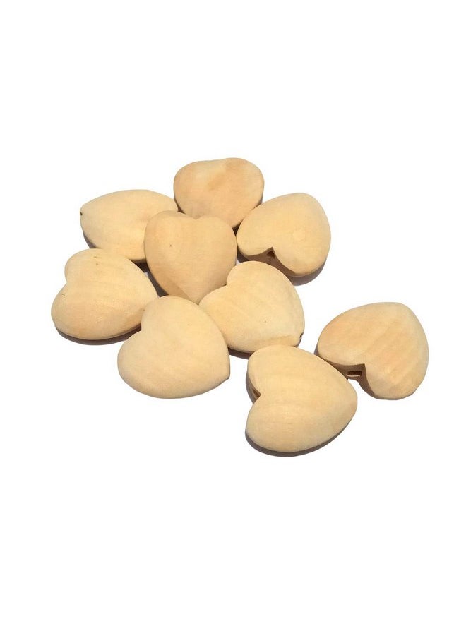 50pcs 30mm Unfinished Wood Hearts Beads with Holes Natural Heart Shape Wooden Bead for Bracelet Handing Materials DIY Beading Accessories (1.18in 50pcs)
