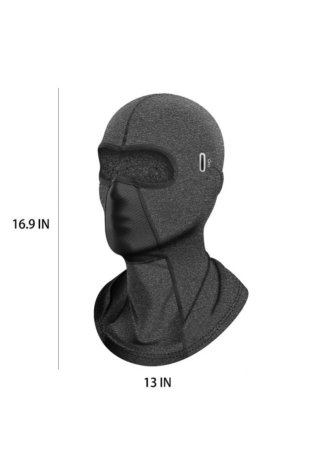 2 Pcs Balaclava Masks, Waterproof Windproof Thermal Face Mask, Unisex Winter Fleece Ski Mask, Moisture Wicking Balaclava Ski Mask for Outdoor, Skiing, Cycling, Snowboarding (Black, Gray)