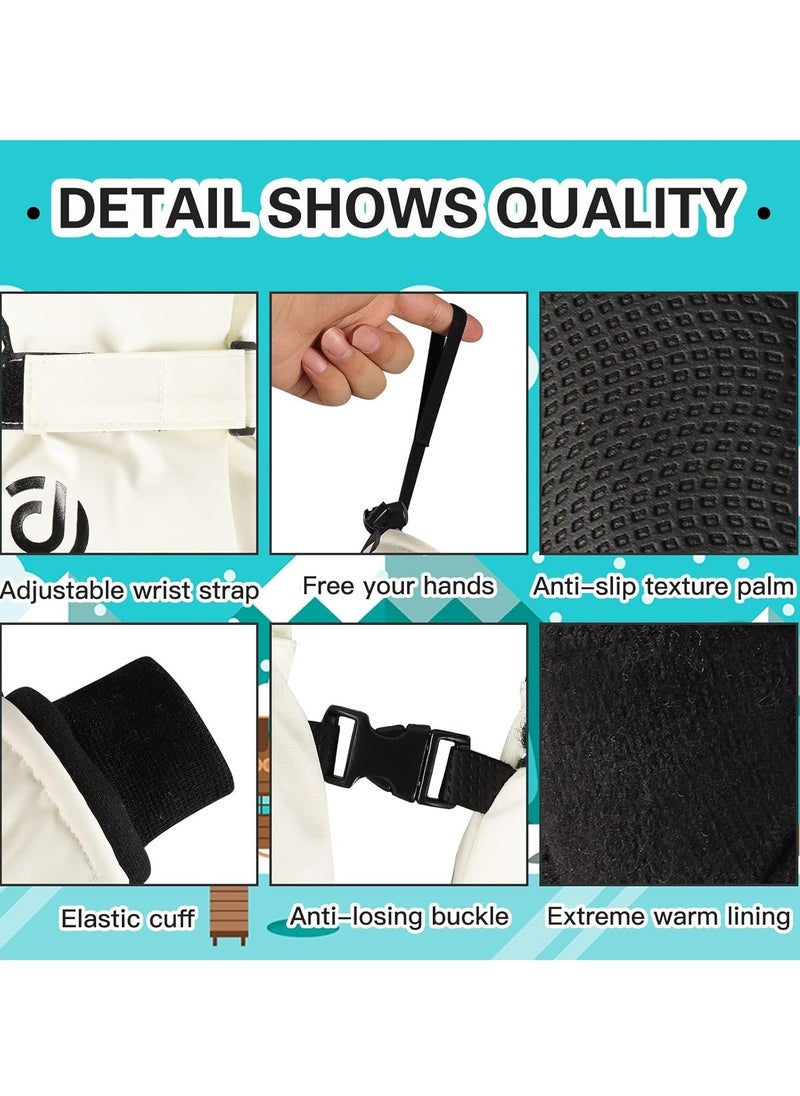 Cycling Gloves, Bicycling Gloves, Anti Slip Shock Absorbing Men Women Winter Cycling Gloves Three Fingers Touch-Screen Fleece 100% Waterproof Winter Gloves