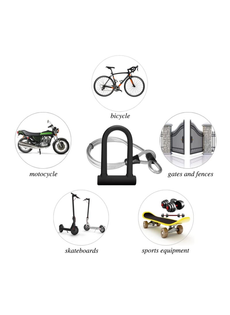 Bike U Lock Heavy Duty Anti Theft, Secure Combination Bike U Lock with 16mm Shackle, 4ft Length Security Cable,U Bolt Bike Lock for E-Bike,Mountain Bike,Road Bike(Small)