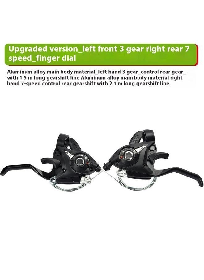 Bicycle Shifter 21 Speed Bicycle Brake Levers Shifter Lever 3 x 7 Speed with Gear Indicator and V Brake Cable Left Right Brake Lever Shifter Set for Bike, Road Bike