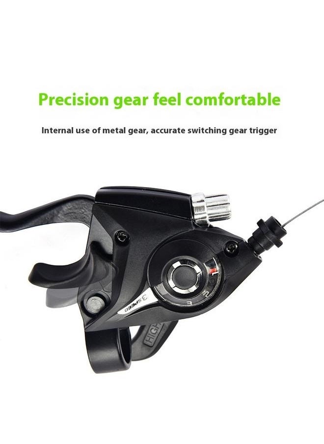 Bicycle Shifter 21 Speed Bicycle Brake Levers Shifter Lever 3 x 7 Speed with Gear Indicator and V Brake Cable Left Right Brake Lever Shifter Set for Bike, Road Bike