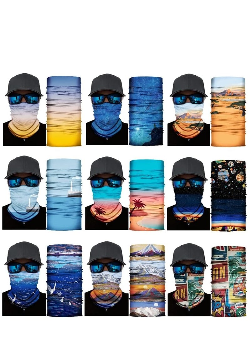 Neck Gaiter Mask, Bandana Gator Face Cover Mask Sun UV Protection, Neck Warmer Balaclava, Tube Face Scarf, Headband for Outdoor