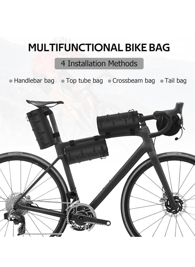 Bike Handlebar Bags for Bicycles Frame Scooter Storage With Waterproof Zipper Large Capacity Shoulder Mountain Road Accessories Cycling Travel