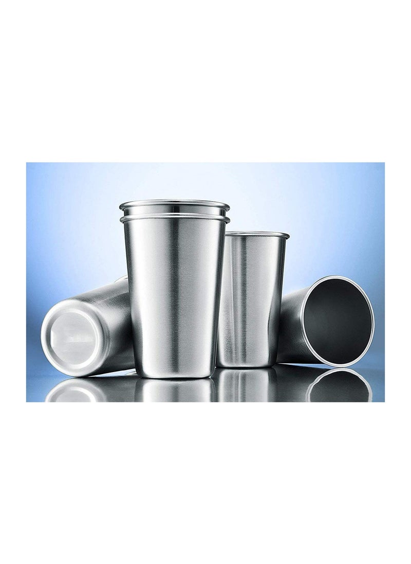 Stainless Steel Cup, Reusable Metal Cup, Stackable Drinking Glass, BPA Free Mug, for Camping, Hiking, Outdoor, Indoor Activities, Kids 16 Ounce (5 Pack)