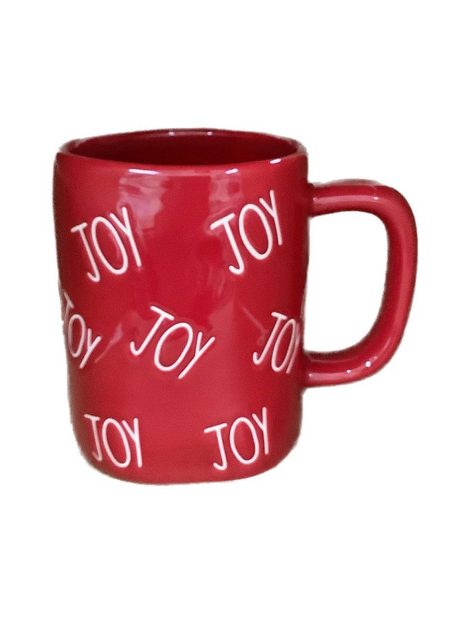 Christmas Winter Coffee Mug - Joy Theme (Joy All Over (Red))
