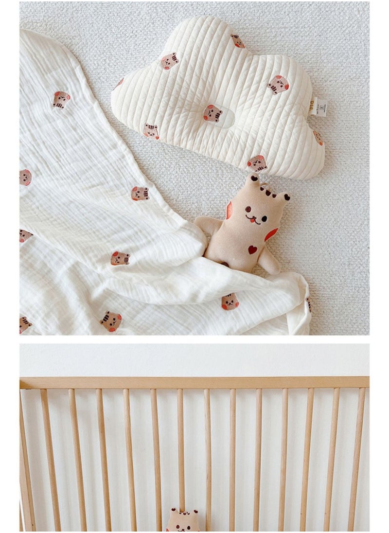 Ins Style Korean Baby Bear Rabbit Pillow Children's Neck Protection Cotton Breathable And Sweat Wicking Baby Four Season Universal Shaping Pillow