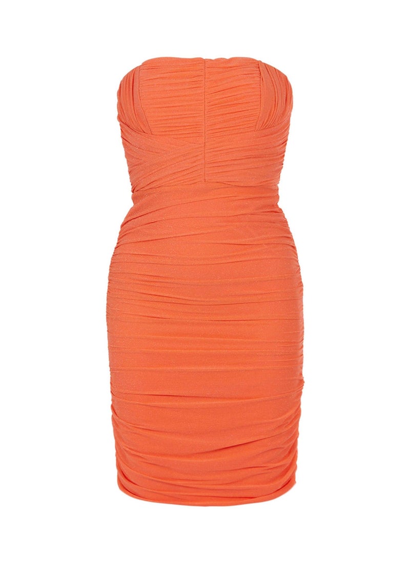 Ruched Strapless Mini Dress