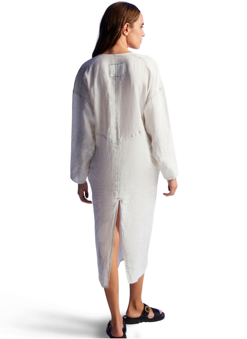 Long Sleeve Linen Dress