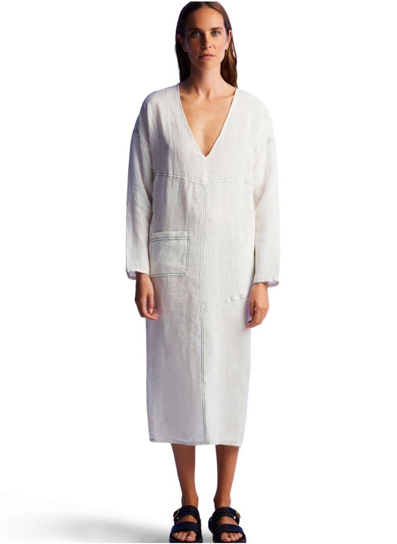 Long Sleeve Linen Dress