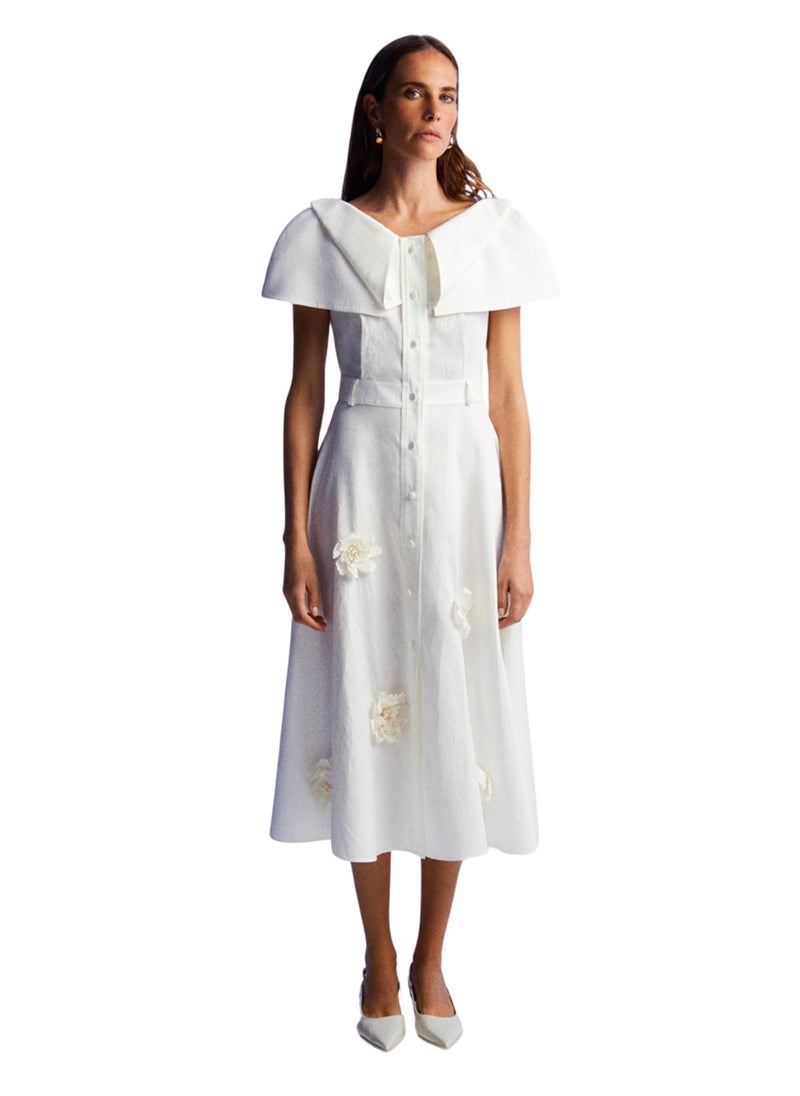 Floral Button-Front Dress