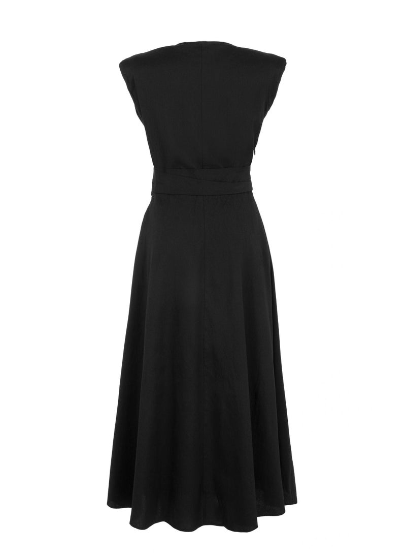 Sleeveless Wrap Midi Dress