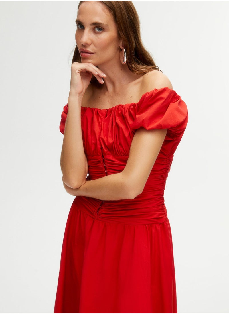 Off-Shoulder Red Dress