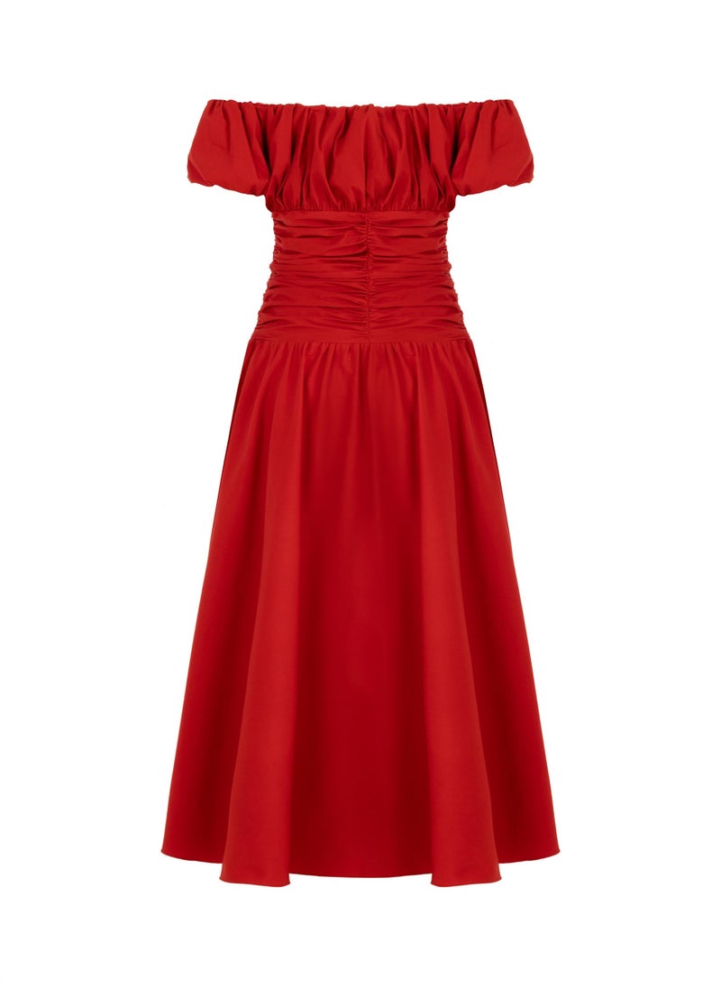Off-Shoulder Red Dress