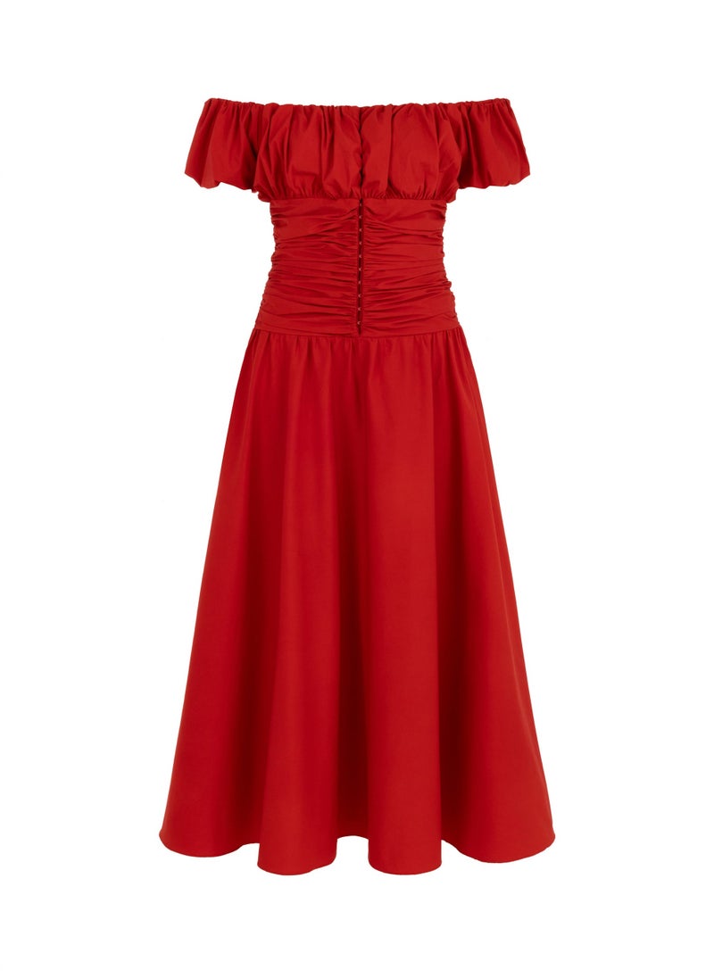 Off-Shoulder Red Dress