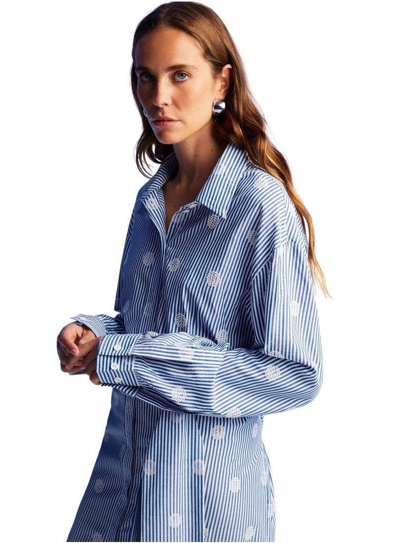 Striped Belted Shirtdress