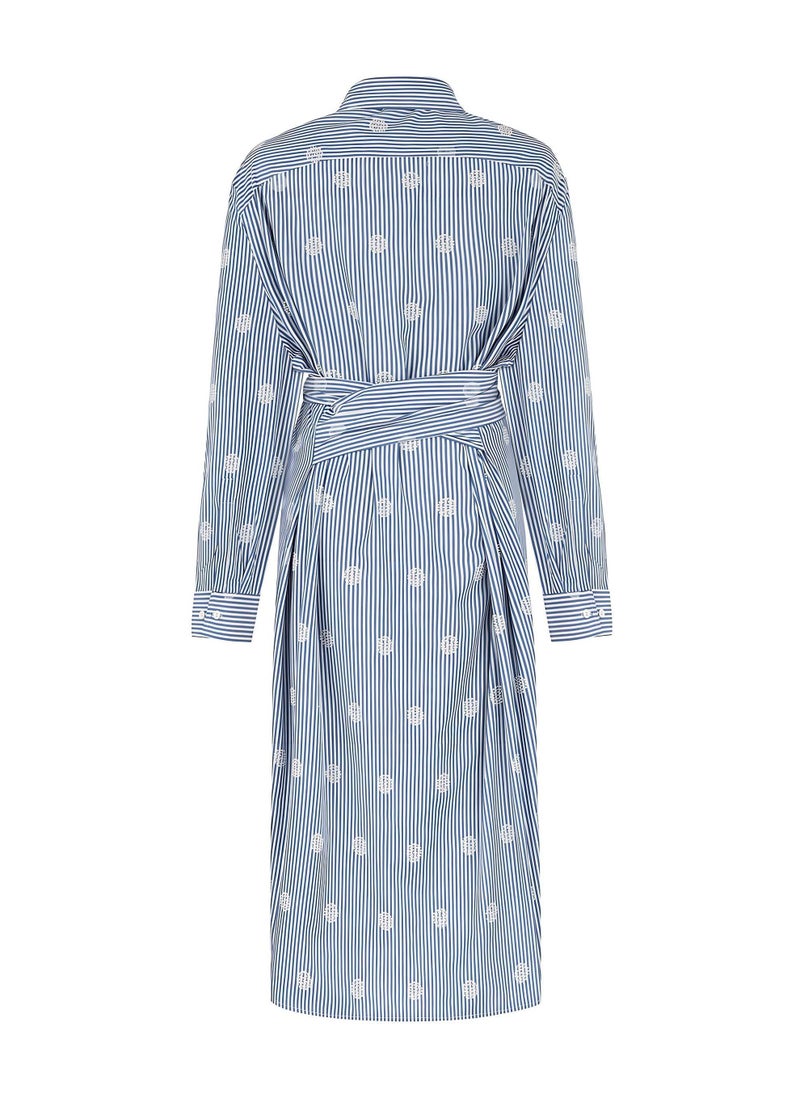 Striped Belted Shirtdress
