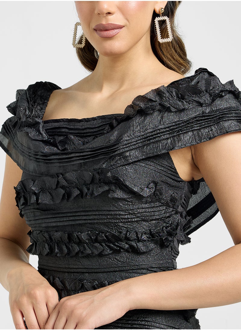 Ruffled Hi-Lo Dress