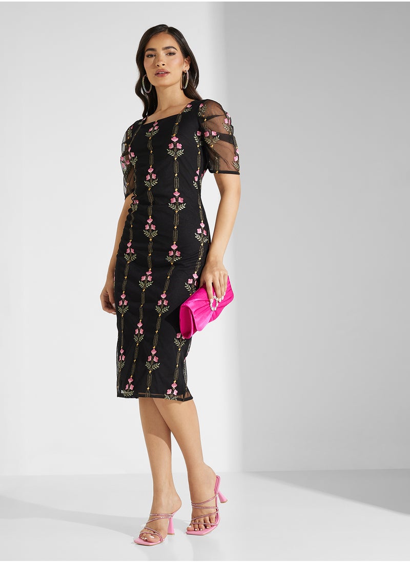 Floral Embroidered Dress