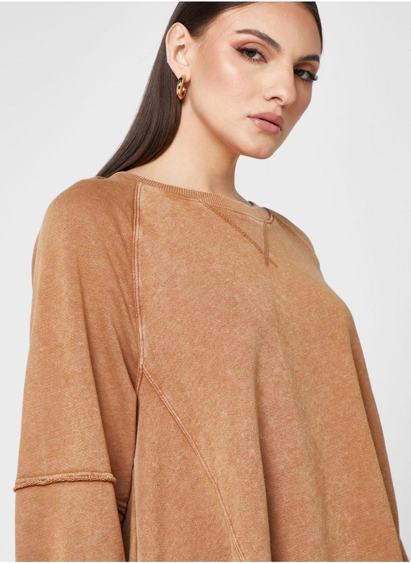 Crew Neck Fleece Dress