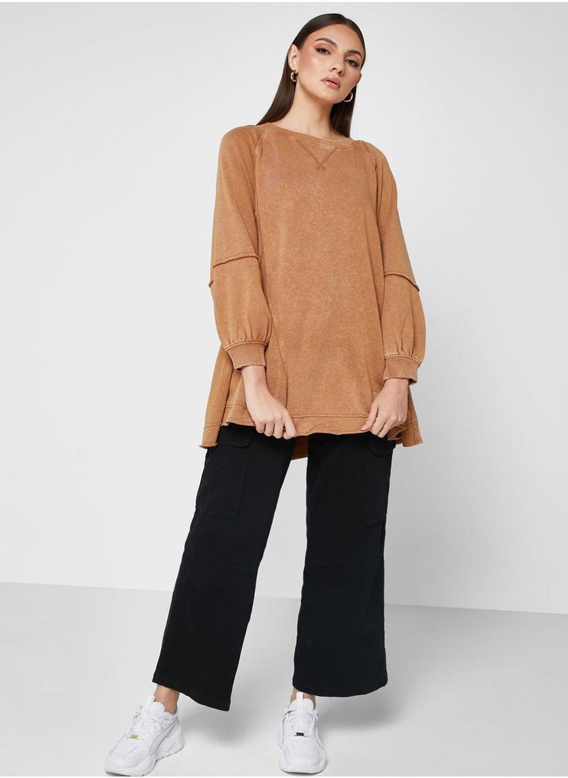 Crew Neck Fleece Dress