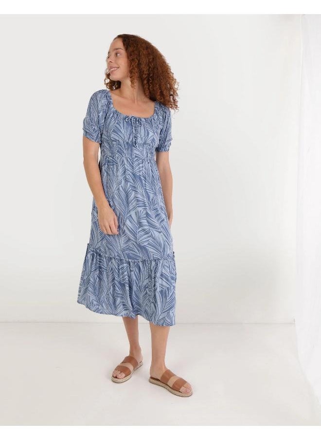 Scoop Neck Ruched Dress