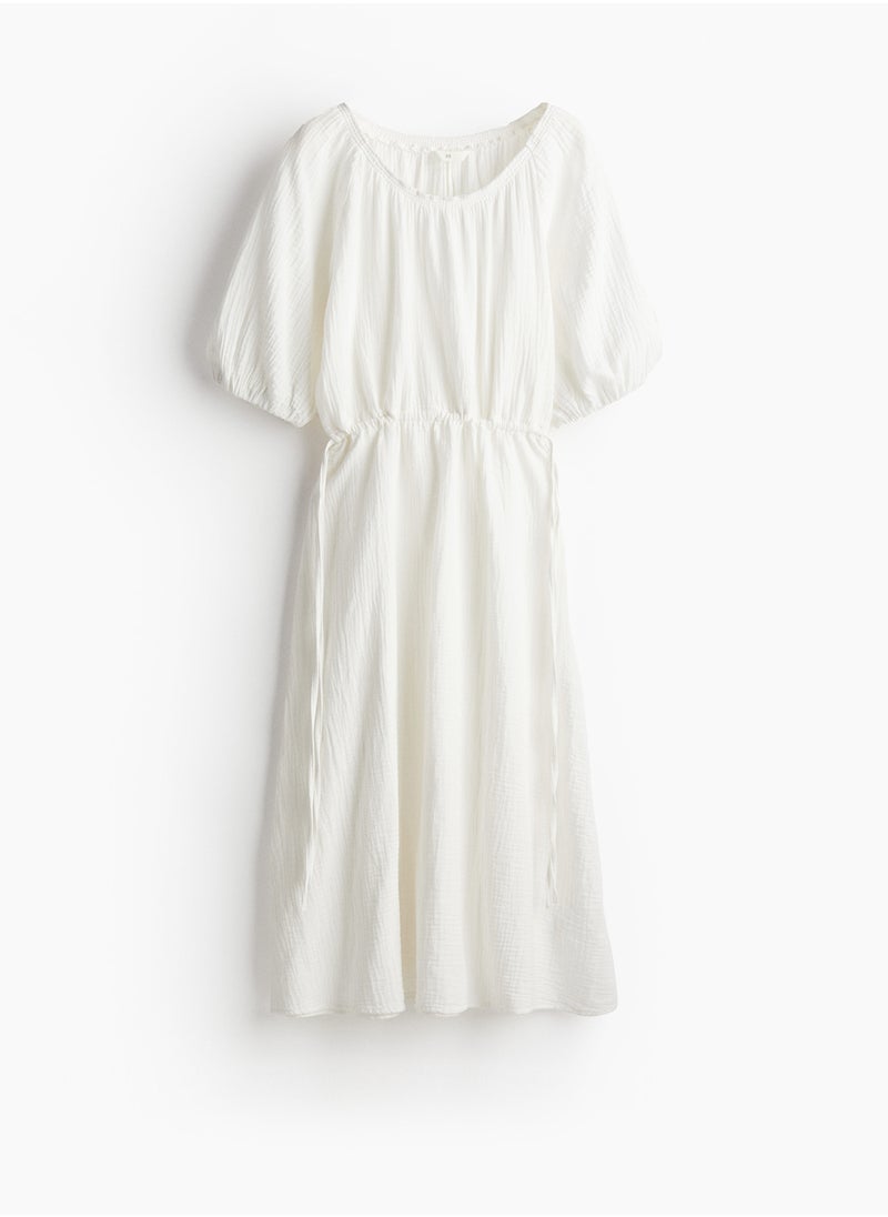 Drawstring-Waist Cotton Dress