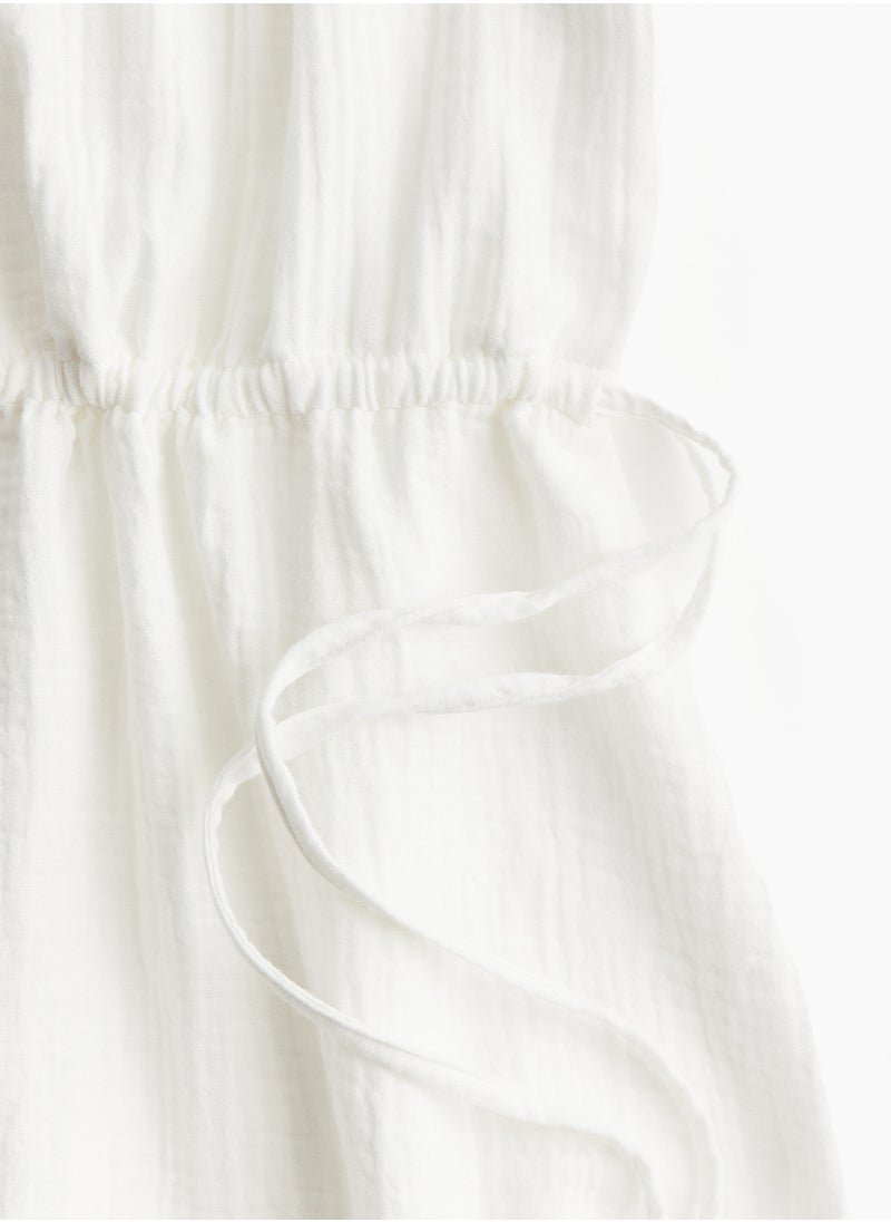 Drawstring-Waist Cotton Dress
