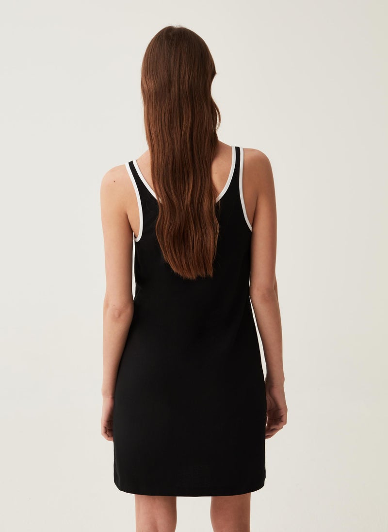 Ovs Sleeveless Dress With Contrasting Colour Trims