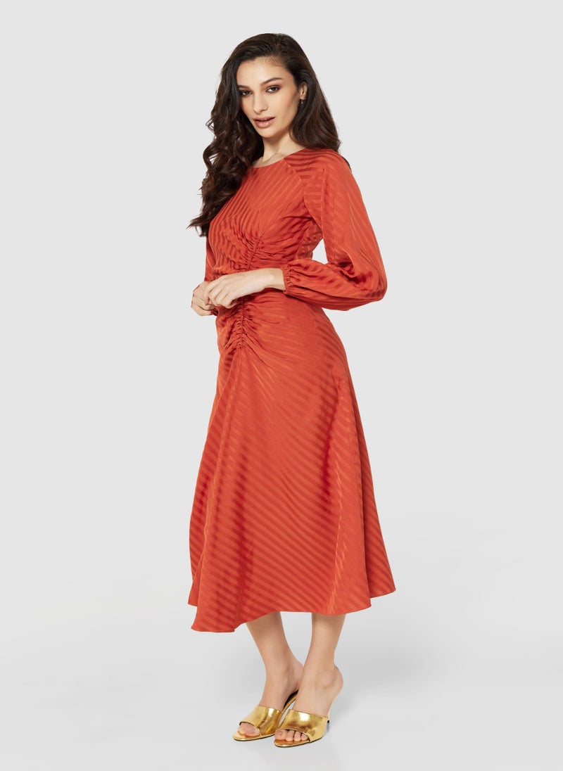 Asymmetrical Balloon Sleeve Dress