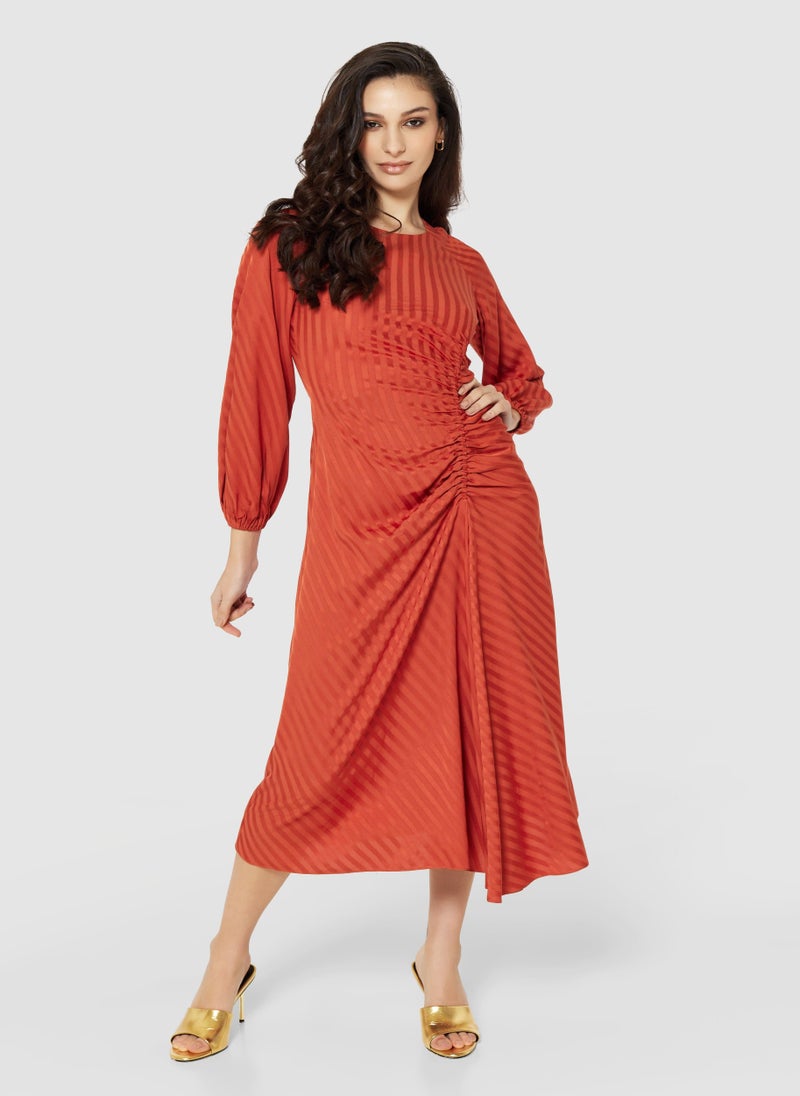 Asymmetrical Balloon Sleeve Dress