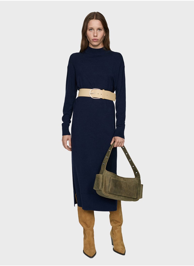 Round-Neck Knitted Dress