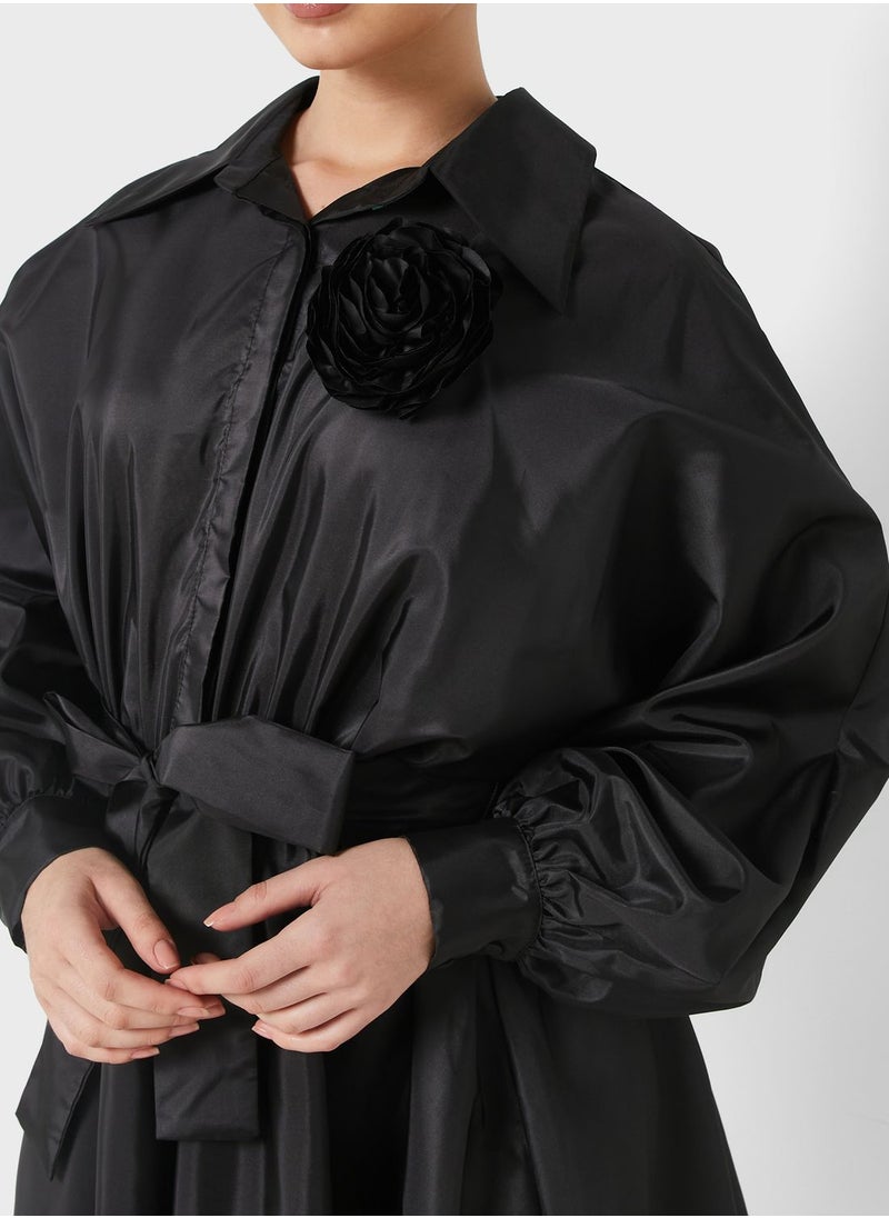 Belted Black Dress