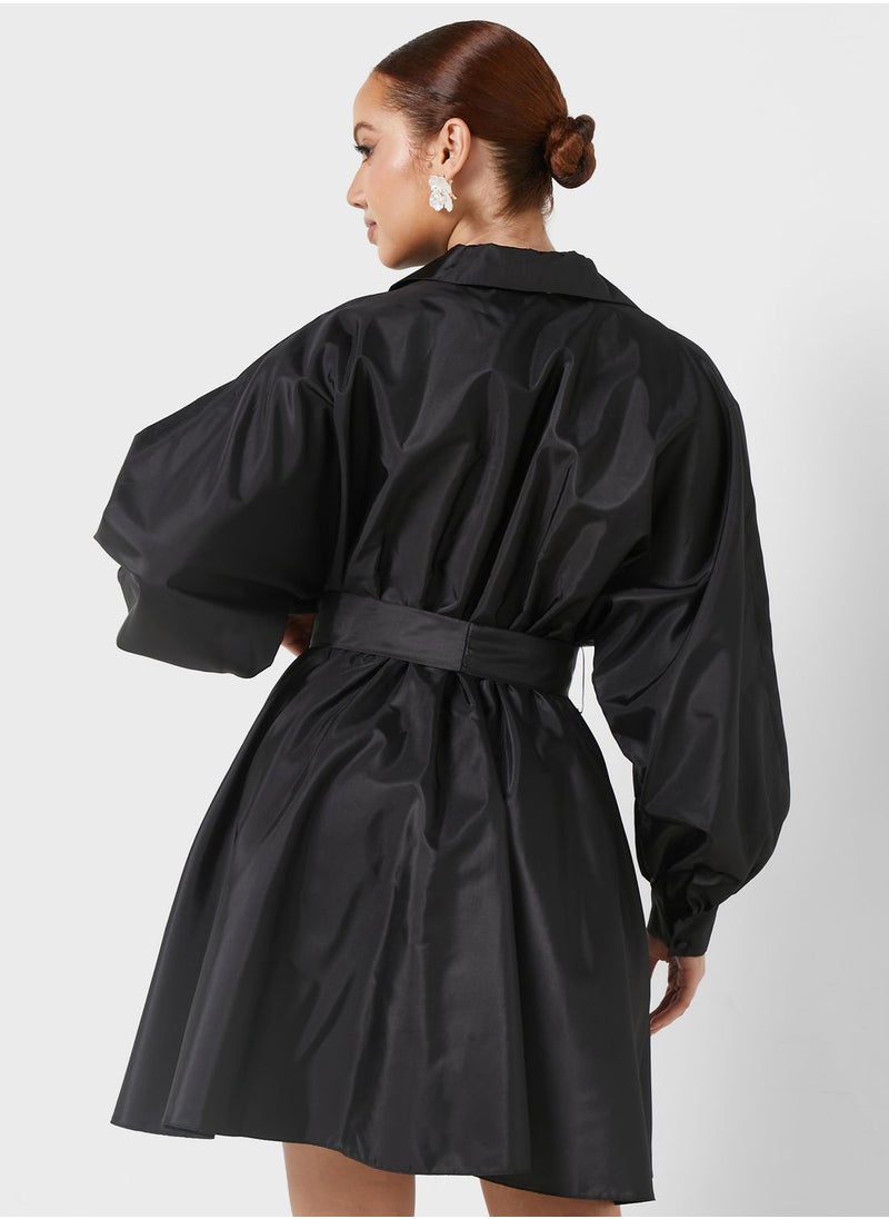 Belted Black Dress