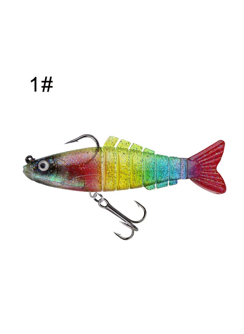 New 10-pack Lure bionic fish bait fishing gear fishing segmented soft fish lead fish PVC 10 colors 9cm 17.5g segmented soft Lure bait