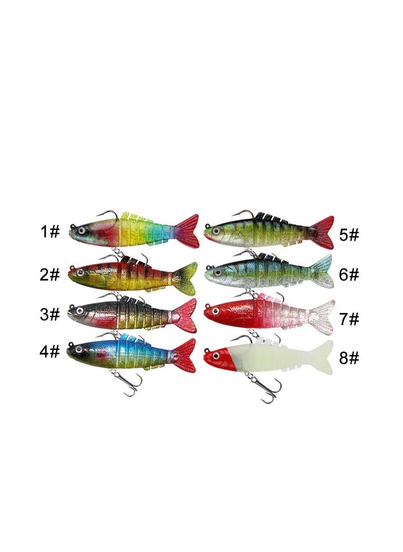 New 10-pack Lure bionic fish bait fishing gear fishing segmented soft fish lead fish PVC 10 colors 9cm 17.5g segmented soft Lure bait