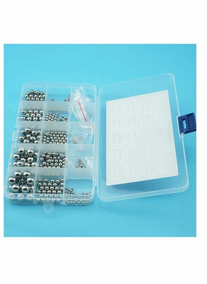 Hardware Tool Bearing Balls Set - 580Pcs Stainless Steel Precision Ball Assortment Kit for Paint Mixer Agitator Skateboard Bearings Diameter 1mm-10mm